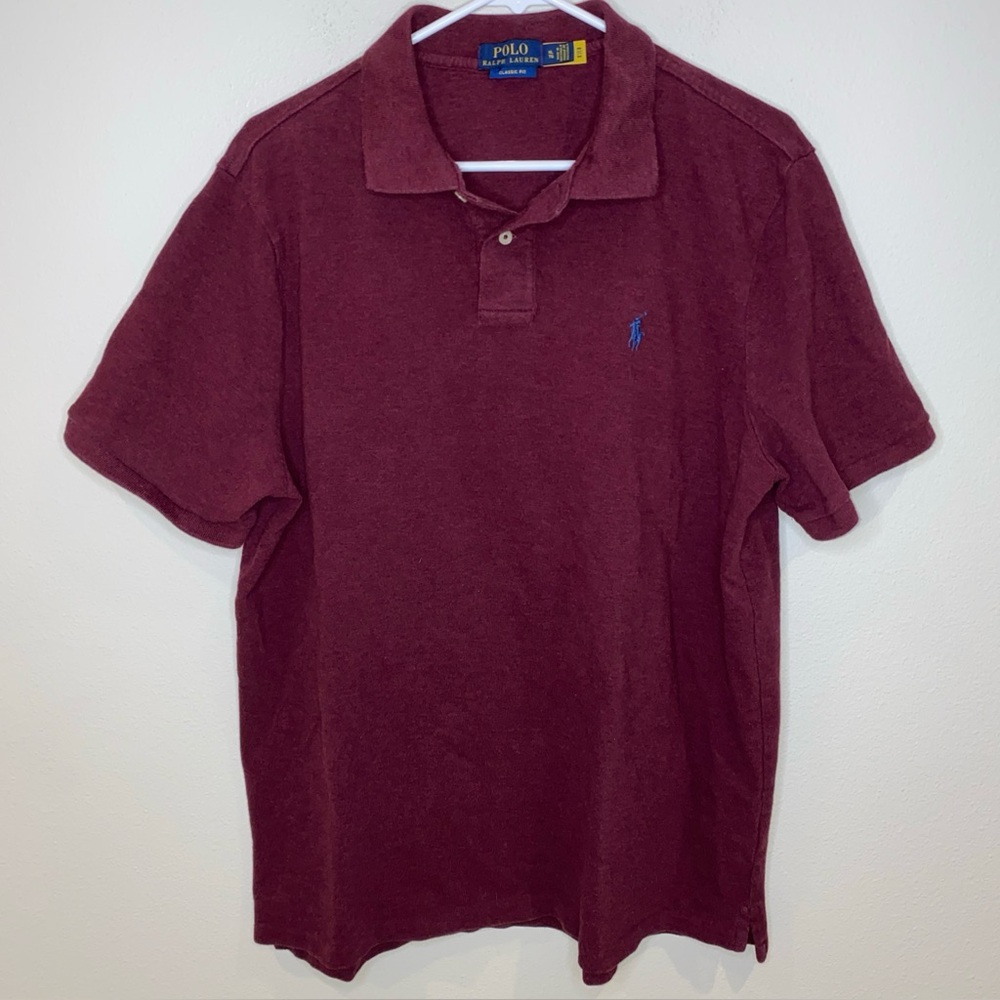 Polo Ralph Lauren Classic Fit Men's Maroon‎ Polo Shirt Size XL